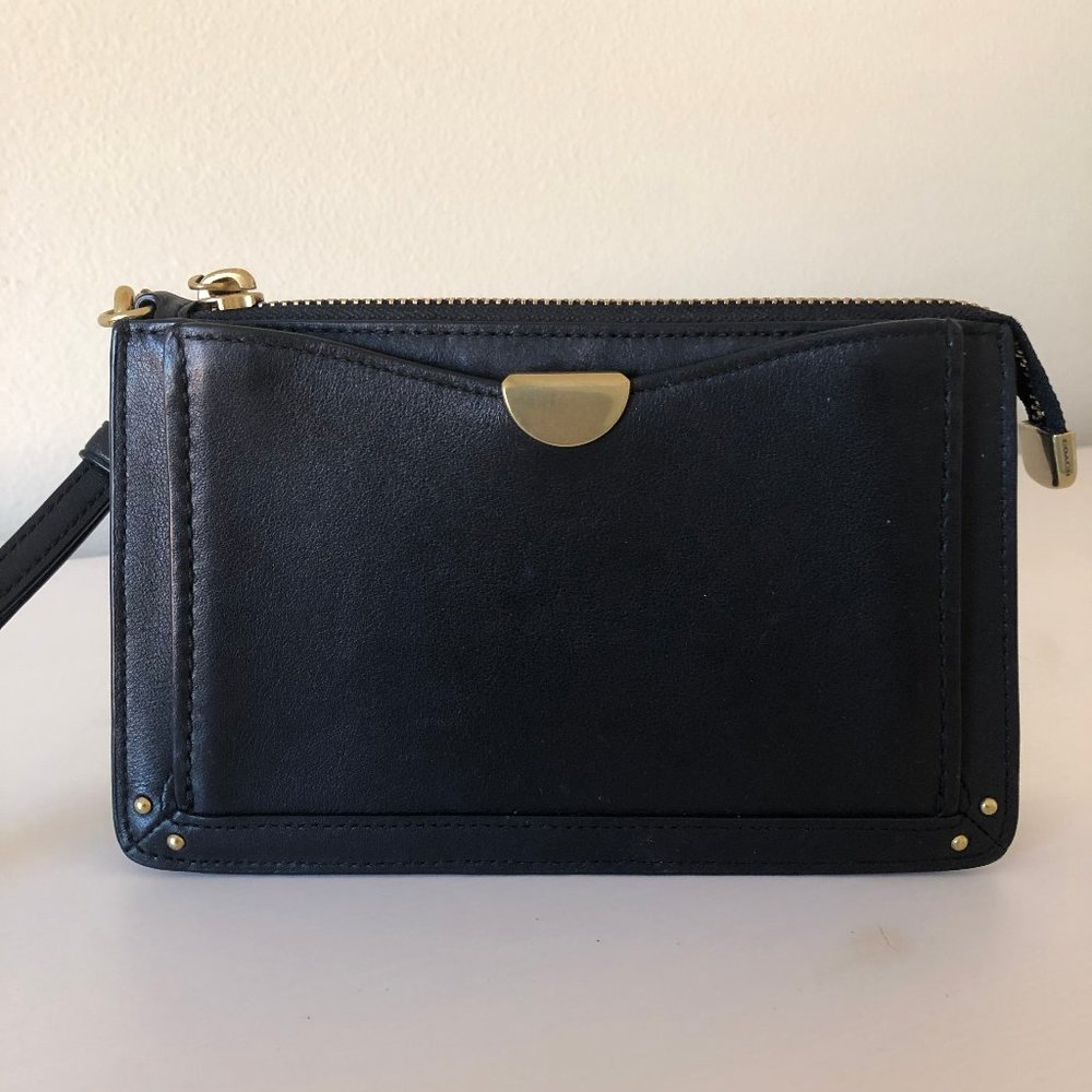 Coach Black Dreamer Leather Wristlet